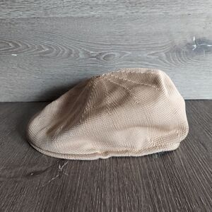 DPC Dorfman Pacific Co Tan Knit Newsboy Gatsby Cabbie Painter Cap Size XL